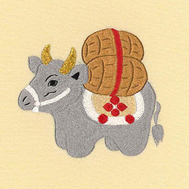 ミニ色紙・俵牛